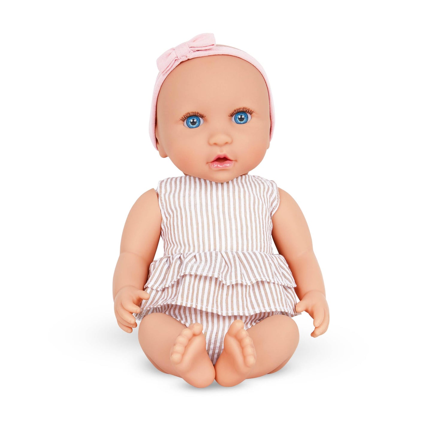 LullaBaby - 14-Inch Realistic Baby Doll & Accessory Bundle - Fair Skin Tone & Blue Eyes - Baby Doll Nursery Care Set - High Chair, Playpen & Jogger