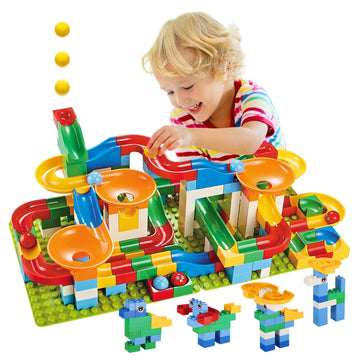 STEM Learning Toys, 176 Pcs Marble Runs for Kids 4-8, Marble Run Building Blocks Classic Marble Track for Boys Girls Toddler Age 3 4 5 6 7 8+
