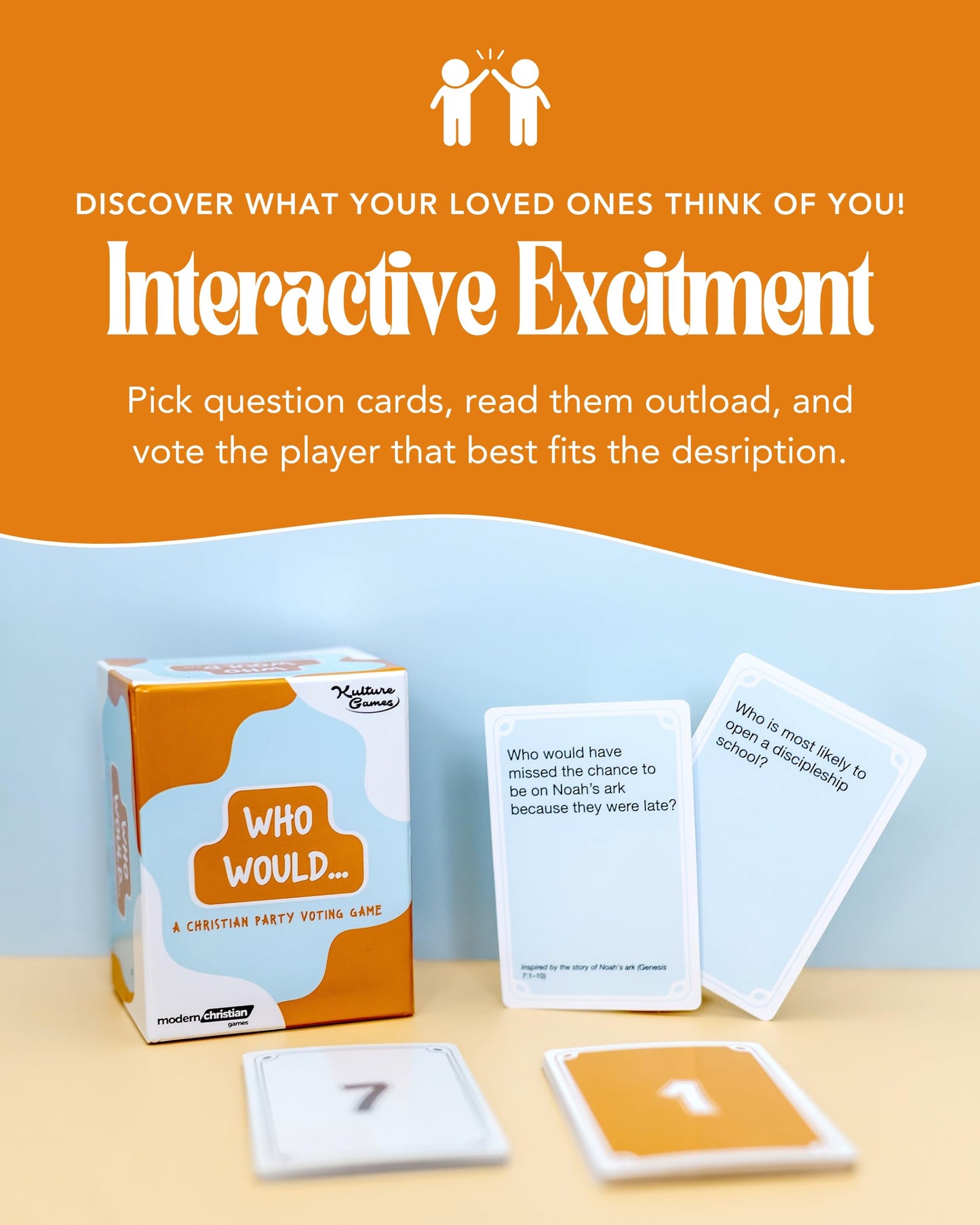 Kulture Games Who Would… | Christian Voting Card Game | Bible-Inspired “Who’s Most Likely to” Game for Families, Friends & Church Groups