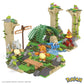 MEGA Pokemon Action Figure Building Toy, Jungle Ruins with 464 Pieces, Motion and 3 Characters, Cubone Charmander Omanyte, Gift Idea for Kids