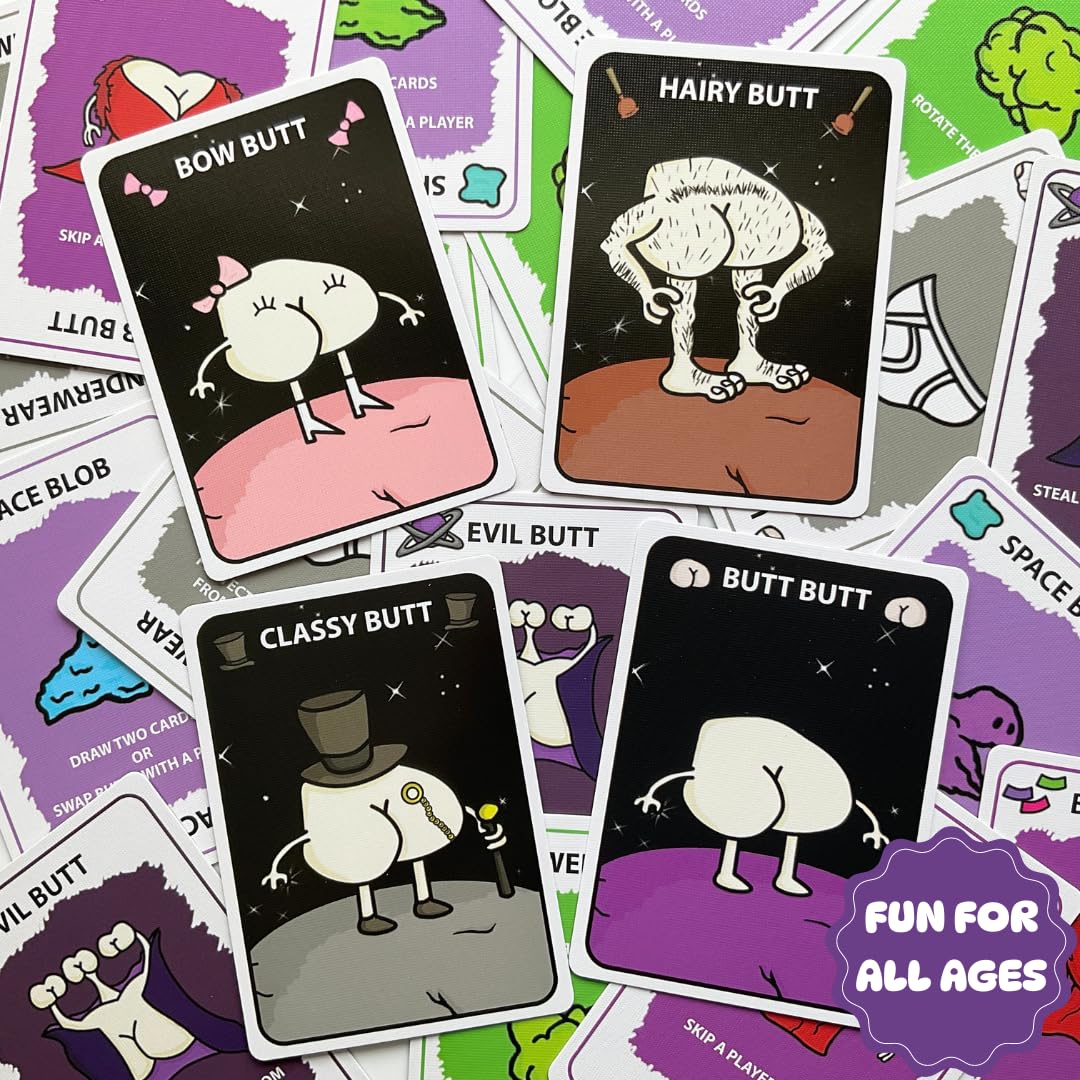 Butts in Space: The Card Game - Fun Gift for Families, Kids Ages 8-12, Teens, Grandmas, Grandpas, and Old Maids