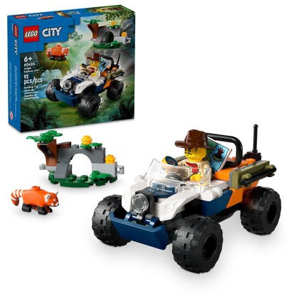 LEGO City Jungle Explorer ATV Red Panda Mission Car Toy, Fun Summer Toy for Kids Ages 6 and Up, Jungle Explorer Minifigure & Animal Figure Included