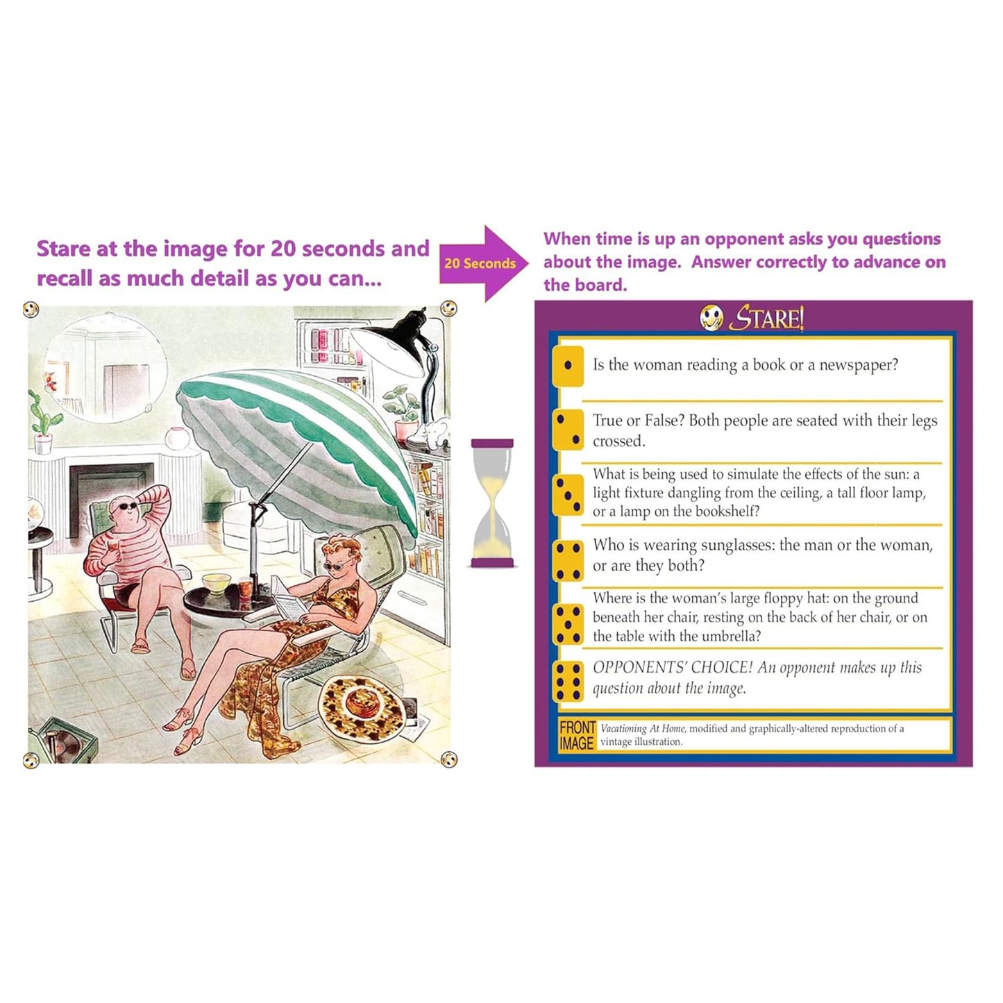 Stare - Fun Game of Visual Recall Where Quirky Image Cards Challenge Players' Minds - Classic for Adult & Family Game Night