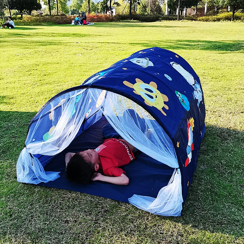 Upgrate Bed Tent Boys Girls Dream Canopy Tents with Net Curtain for Kids Privacy Space Portable Play Tent for Kids 55"×39"×31"(SpaceA)