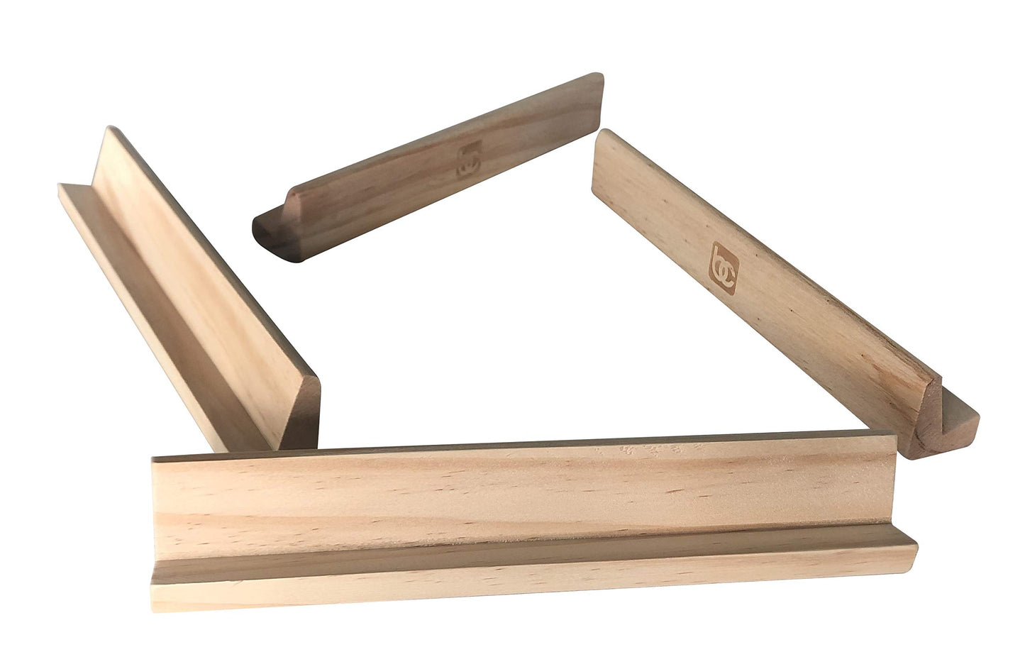 Bene Casa - Wooden Domino Trays - Set of 4 - Each Tray Can Hold Up to 10 Dominoes - Made for Double-six and Double-nine Dominoes