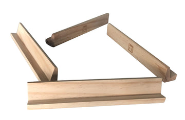 Bene Casa - Wooden Domino Trays - Set of 4 - Each Tray Can Hold Up to 10 Dominoes - Made for Double-six and Double-nine Dominoes