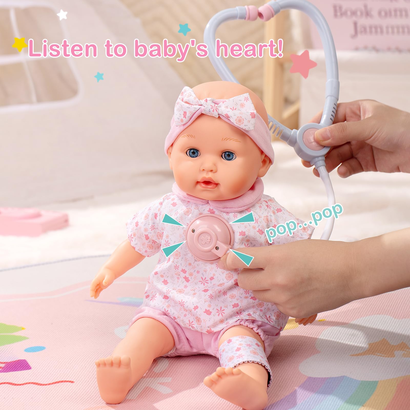 Mother Love Interactive Baby Dolls,15 inch Health Features Doctor Kit