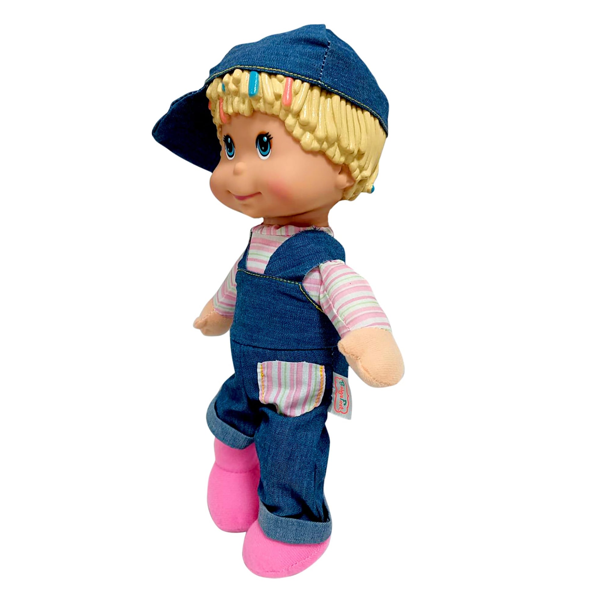 Goldberger Baby's First: My Alphabet Boy Doll - Blue Denim Overalls - Interactive Singing Musical Doll, Teaches ABC's & Fun Words, Soft Toy