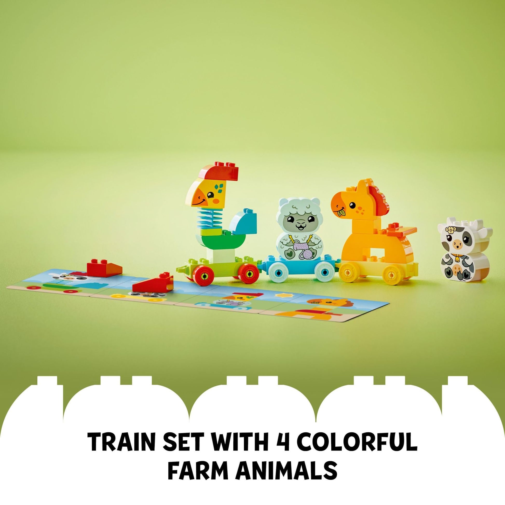 LEGO DUPLO My First Animal Train Building Set and Horse Toy, Educational Toy for Toddlers Ages 1-3 with 4 Animal Figures, Creative Nature Birthday