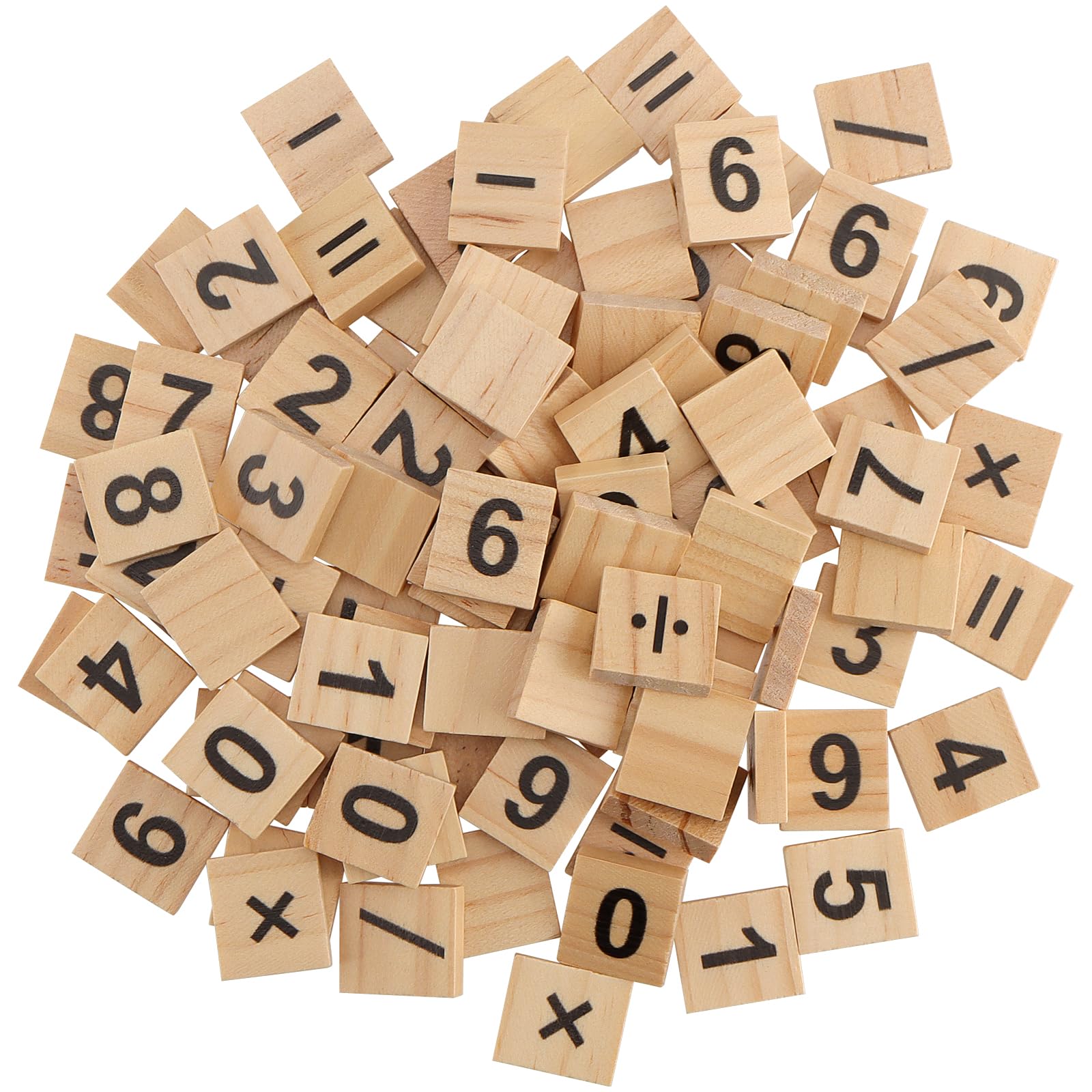 ZEONHAK 1200 PCS Small Wooden Number Tiles, Mini Wooden Number Symbol for DIY Craft, Home Decoration, Math Practise, 0.8 x 0.7 x 1/5 Inch