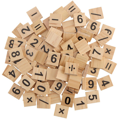 ZEONHAK 1200 PCS Small Wooden Number Tiles, Mini Wooden Number Symbol for DIY Craft, Home Decoration, Math Practise, 0.8 x 0.7 x 1/5 Inch