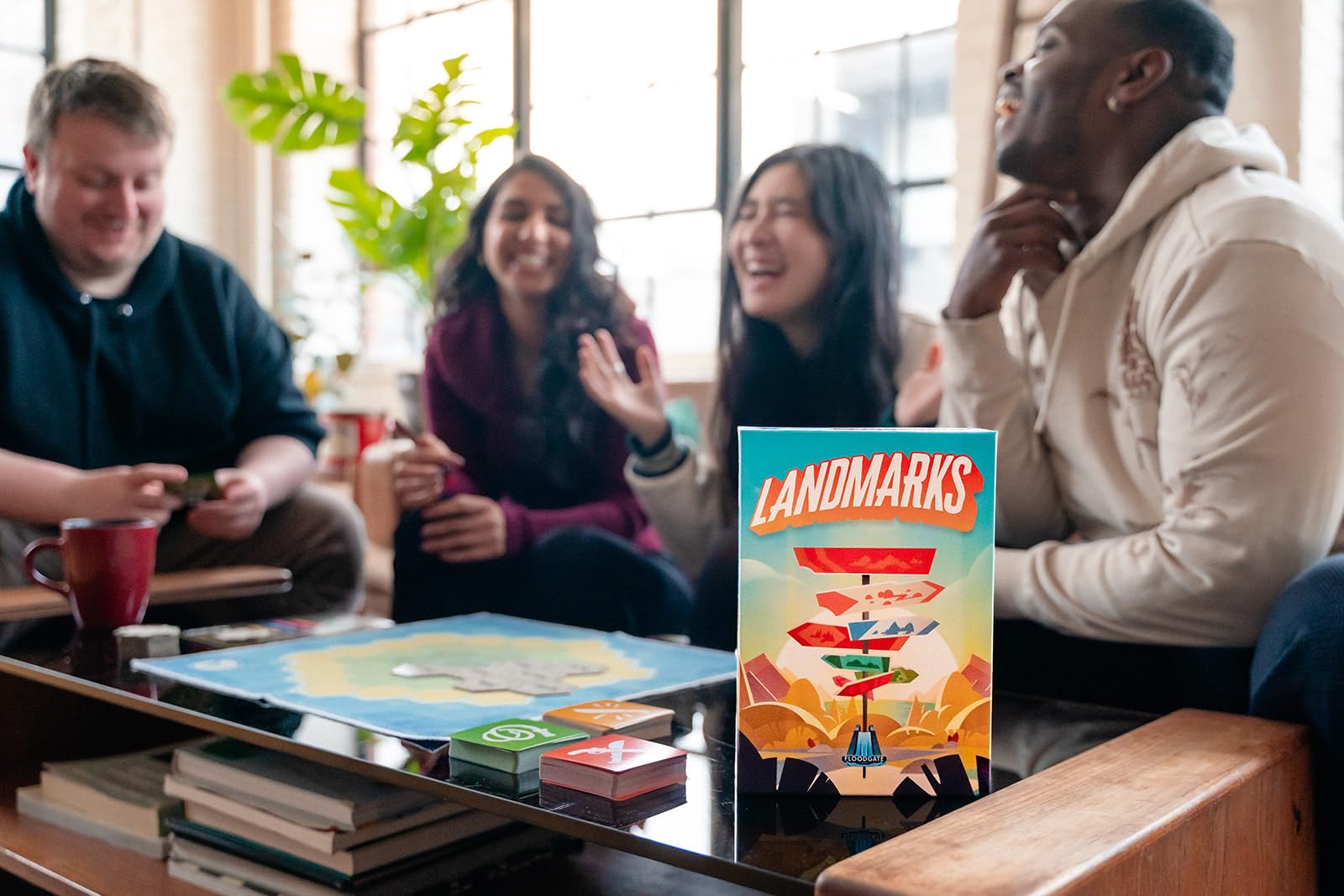 Floodgate Games Landmarks | Cooperative Board Game for Adults and Kids | Fun Game for Family Game Night | Word Association Party Game | Ages 10 and up