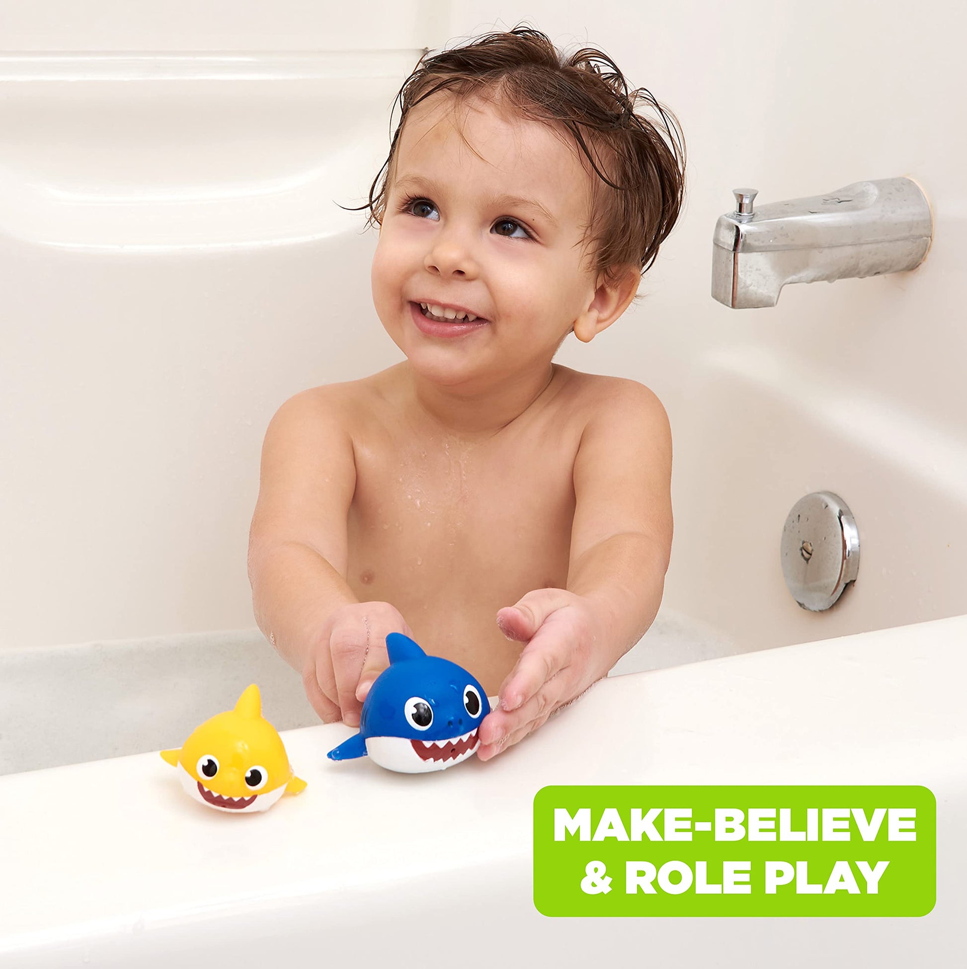 Pinkfong Baby Shark Bath Squirters - 2 Pack, Baby & Daddy Shark