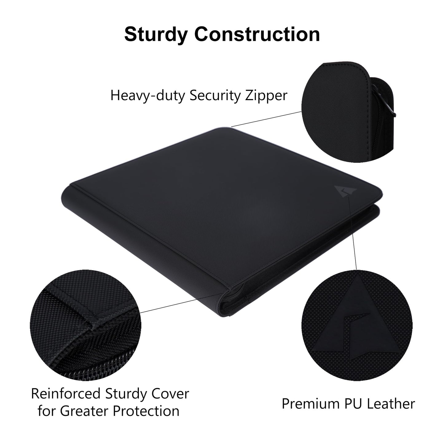 Rieton 12 Pocket 1104 Card Binder, Large Ringless Side Loading Pockets Trading Card Album Folder for TCG