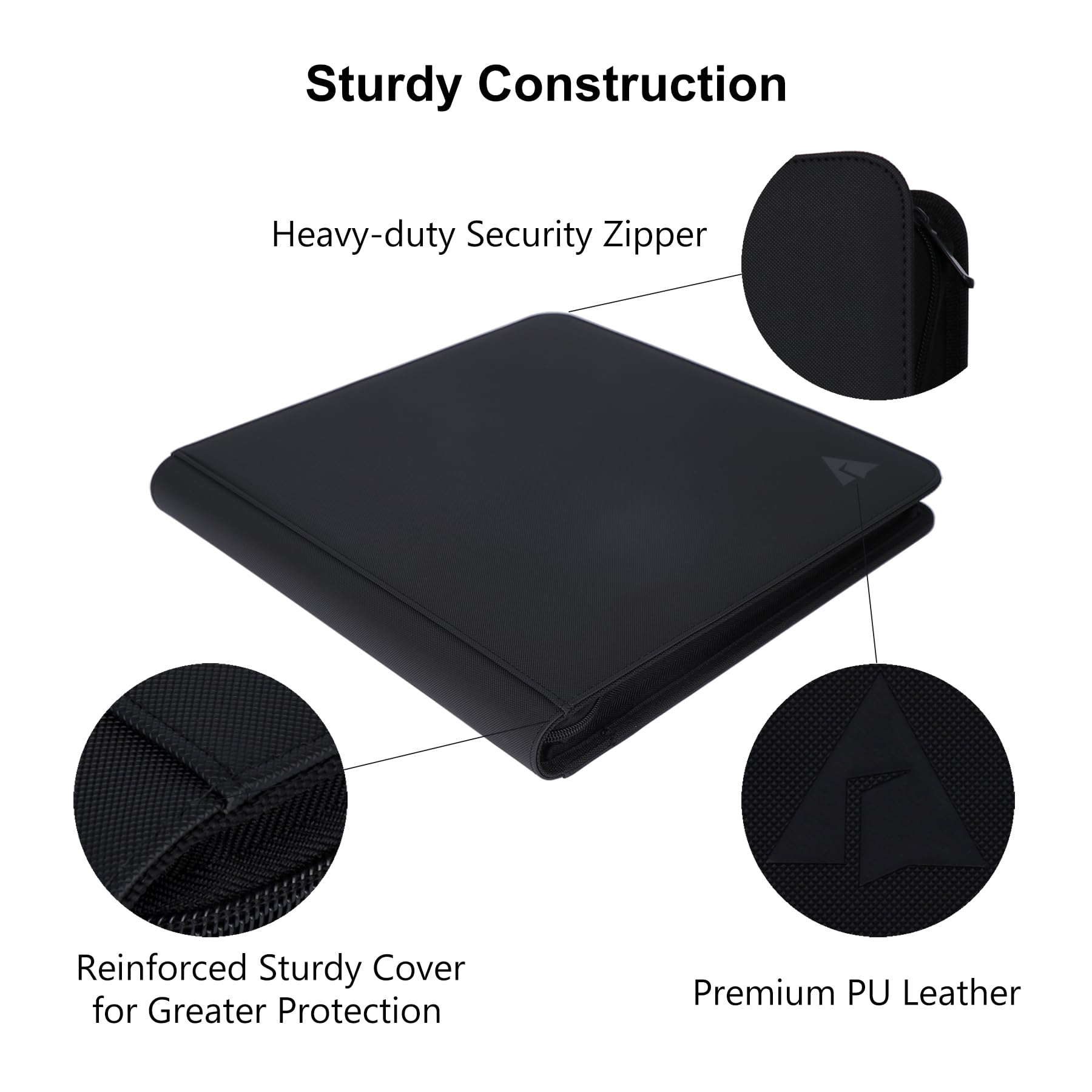 Rieton 12 Pocket 1104 Card Binder, Large Ringless Side Loading Pockets Trading Card Album Folder for TCG