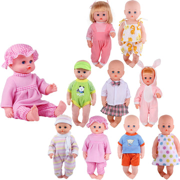 Alive Baby Doll Clothes Accessories, 9 Sets Outfits for 14-15 Inch Alive Baby Doll and 18-inch Doll, Reborn Newborn Doll Clothing Dress, Dolls Not