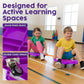 Hurtle Scooter Board for Kids with Safety Handles - Heavy Duty Gym Floor Scooter with 360° Wheels for PE, Indoor Active & Sensory Play - Supports 200