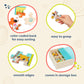 B. toys Wooden Puzzle Set, 4 Animal Puzzles with Wooden Box, Pets