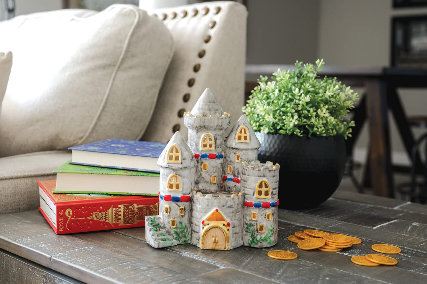 MindWare Paint Your Own Porcelain: Castle Light with 2 Tea Lights, 14 Paints, 2 Brushes & Painting Guide - Creative Paintable Pottery Crafts & Gift
