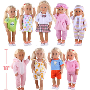 Alive Baby Doll Clothes Accessories, 9 Sets Outfits for 14-15 Inch Alive Baby Doll and 18-inch Doll, Reborn Newborn Doll Clothing Dress, Dolls Not
