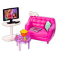 Barbie Indoor Furniture Playset, Living Room Includes Kitten, Furniture and Accessories for Movie and Game Night