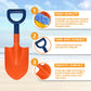 Benefine 2-Piece Beach Tool Set and Snow Shovels, 12.8" Plastic Sand Sifter Shovels for Kids Complete Gift Set Party Bundle