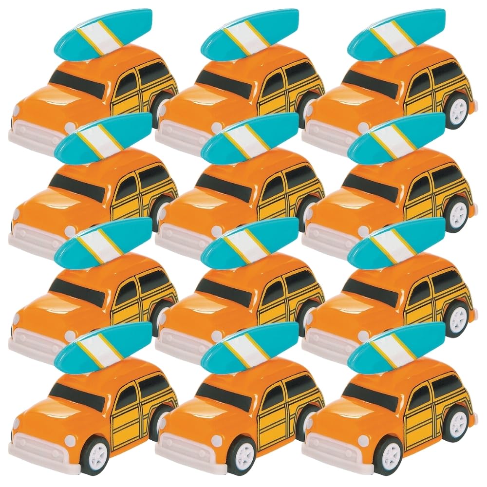 Fun Express - Woody Pullback Vehicles - Fun Toy Cars Boats & Racers with Pullback Action - Engaging Play for Kids - Durable Plastic Construction