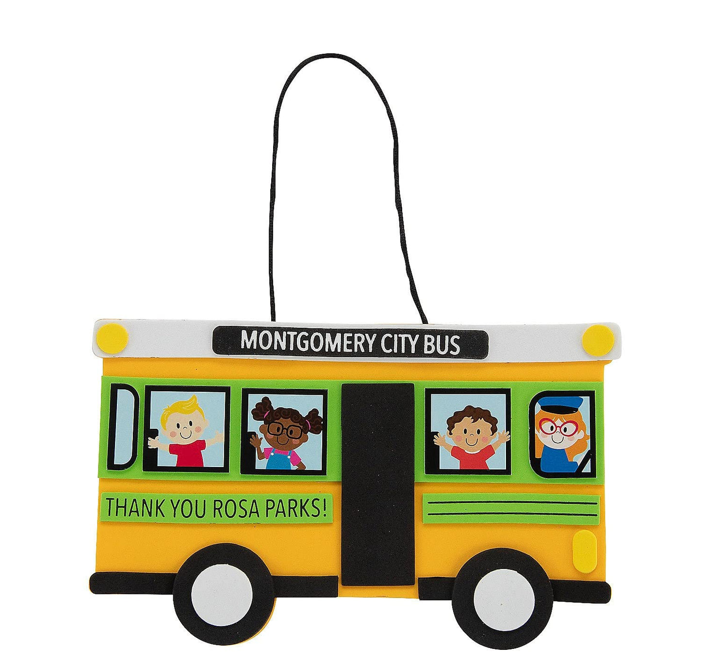 Fun Express Rosa Parks Bus Sign Craft Kit - Makes 12 - Black History Month Crafts for Kids