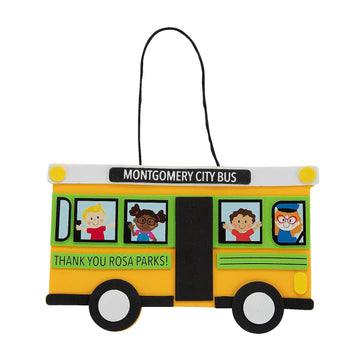 Fun Express Rosa Parks Bus Sign Craft Kit - Makes 12 - Black History Month Crafts for Kids