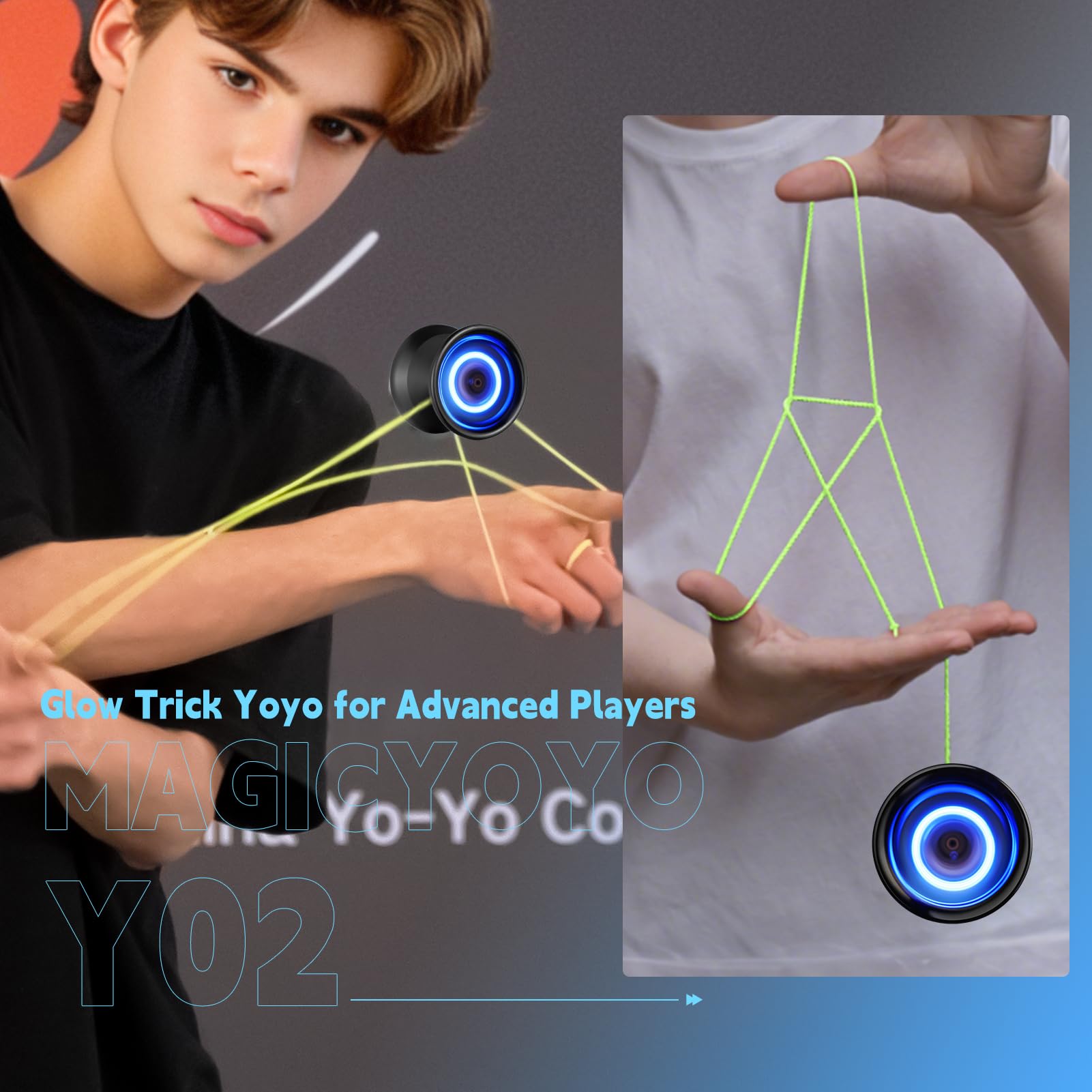 MAGICYOYO Y02 Aurora Professional Led Light Up Yoyo for Advanced Players