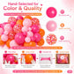 73Pcs Pink and Orange Balloon Arch Kit with 12 Inch Confetti Balloons