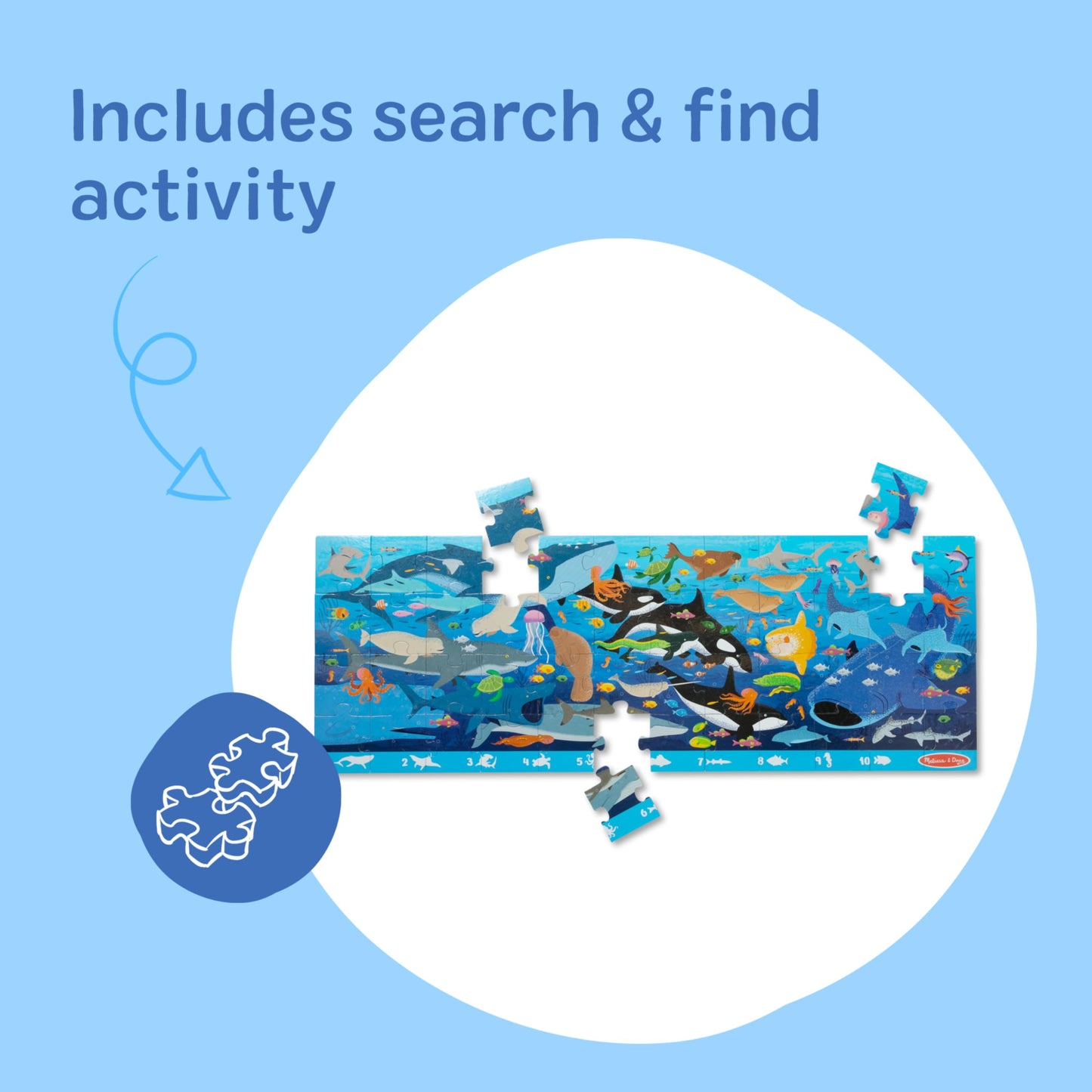 Melissa & Doug Beneath The Waves Search & Find Jumbo Floor Puzzle Toy