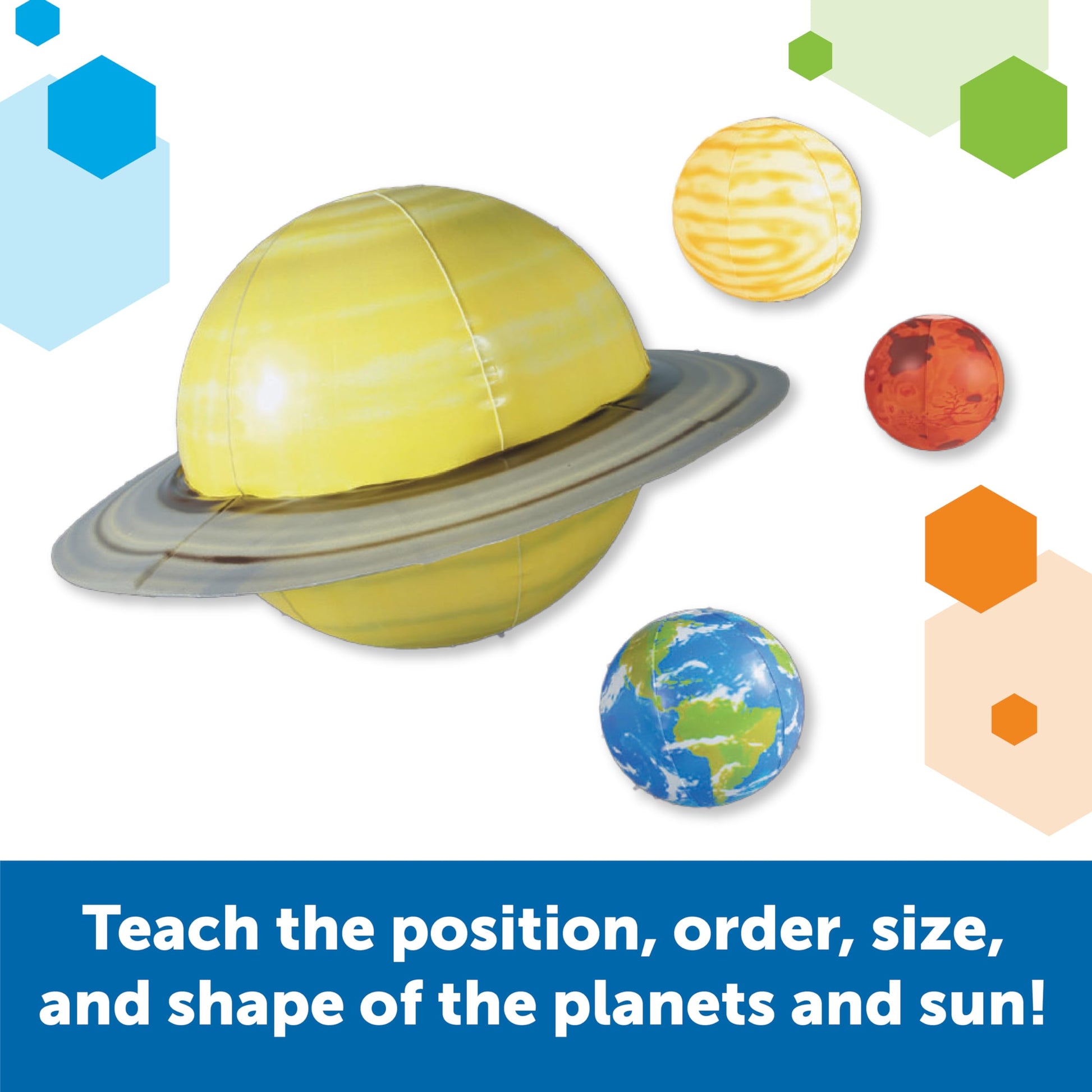 Learning Resources Giant Inflatable Solar System - Project Kit, Space and Planet Model, Constellation Classroom Globe, STEM Science Projects Gifts