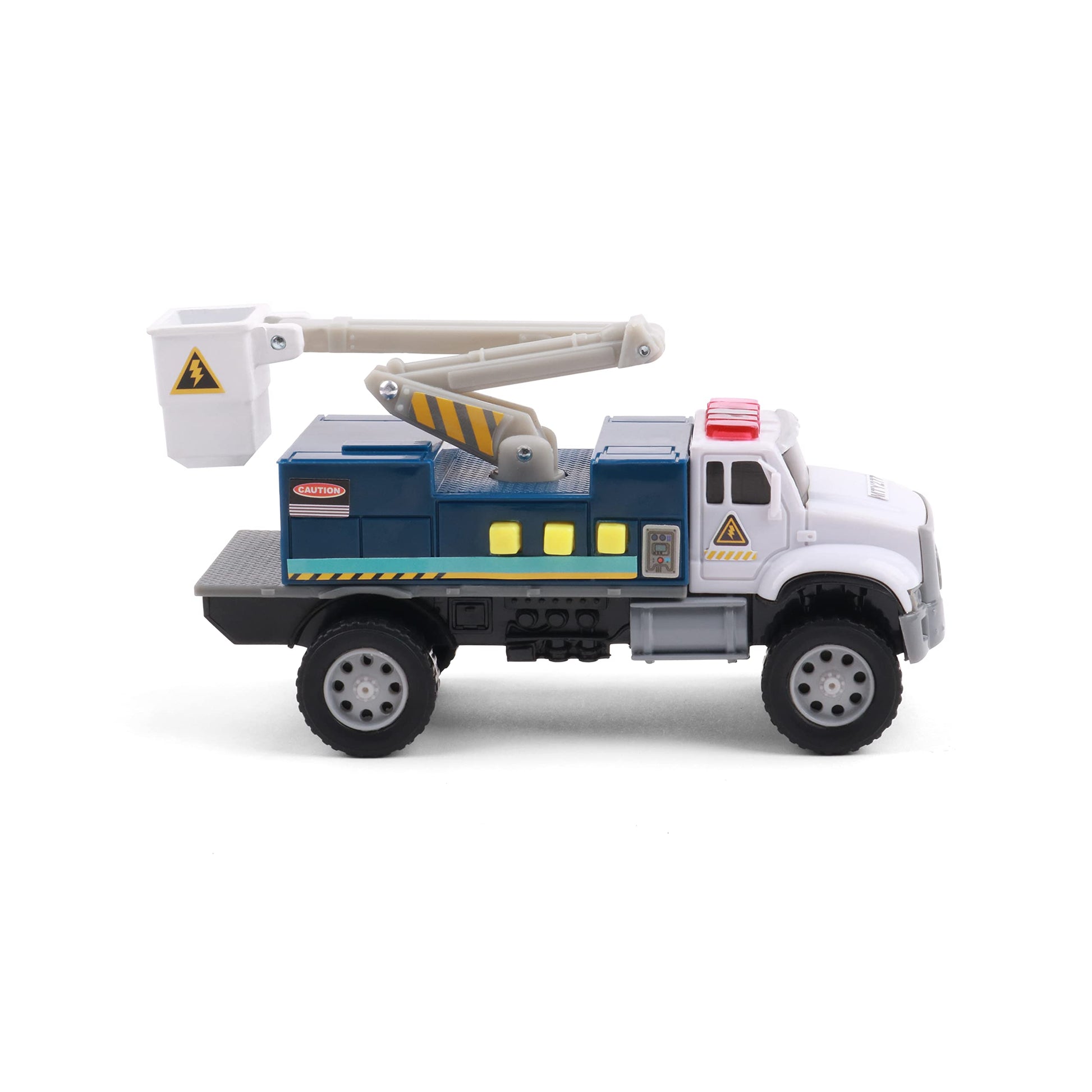 Mighty Fleet Toughest Minis 5" Cherry Picker Toy w/Lights & Sounds, Realistic Design & Batteries Included - Age 3+