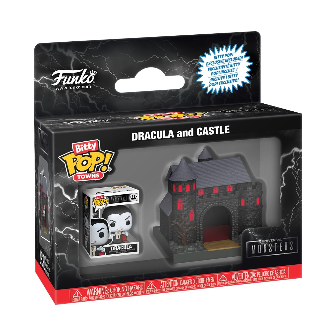 Funko Pop! Bitty Town: Universal Monsters - Dracula and Castle - Mini Vinyl Display - for Universal Fans - Gift Idea - Toys for Kids & Adults