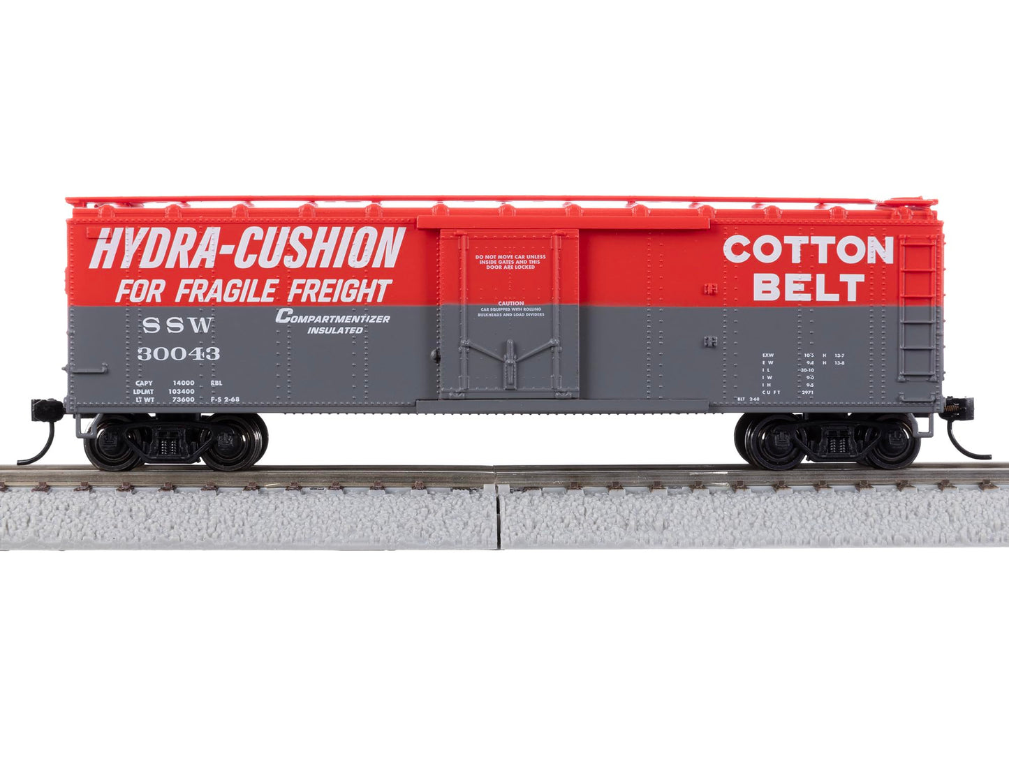 Lionel Cotton Belt #30043 HO Gauge Model Train Boxcar, Railroad Train Car with Opening Doors, Metal Wheels, & Metal Knuckle Couplers, Age 14+