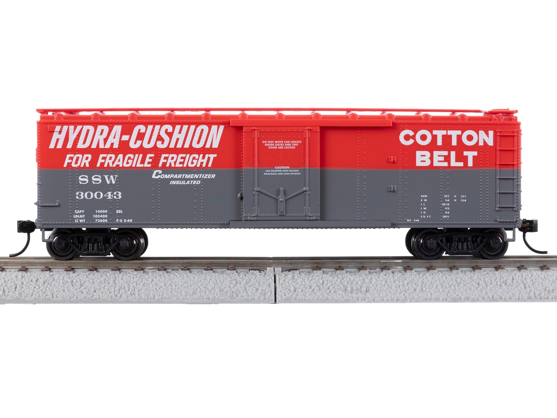 Lionel Cotton Belt #30043 HO Gauge Model Train Boxcar, Railroad Train Car with Opening Doors, Metal Wheels, & Metal Knuckle Couplers, Age 14+