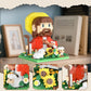 Vziimo Jesus and Flowers Building Set, Little Jesus Figurines with Sunflower, Sheep & LED Halo, Christian Toys Gifts for Adults, Teens Age 14+ (689