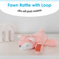 Carter's Fawn Plush Rattle with Loop Teether for Infants and Babies