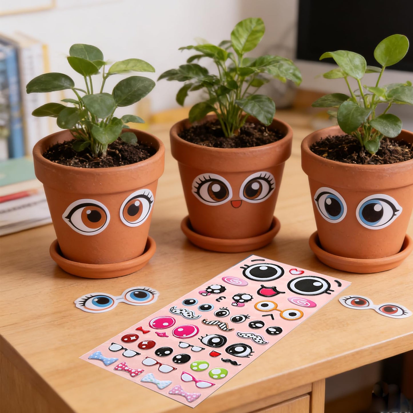 8 Set Puffy Googly Eyes Stickers Sticky Foam Eyeball Stickers for Kids Crafts Wiggle Eye Stickers with Mouth Nose Self Adhesive Assorted Sizes for DIY