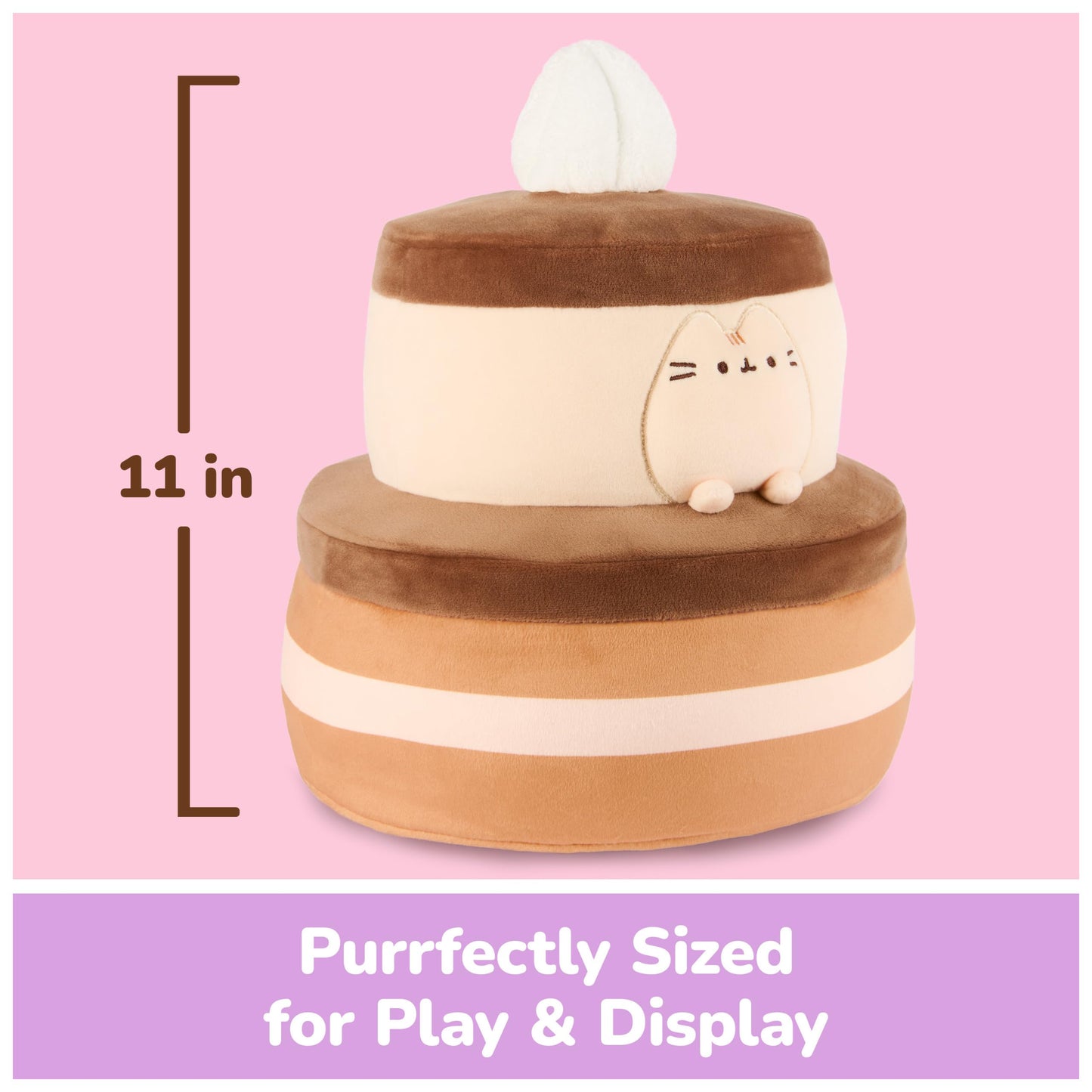 GUND Pusheen Chocolate Cake Squisheen 11-Inch Squishy Plush Toy; Ages 8+