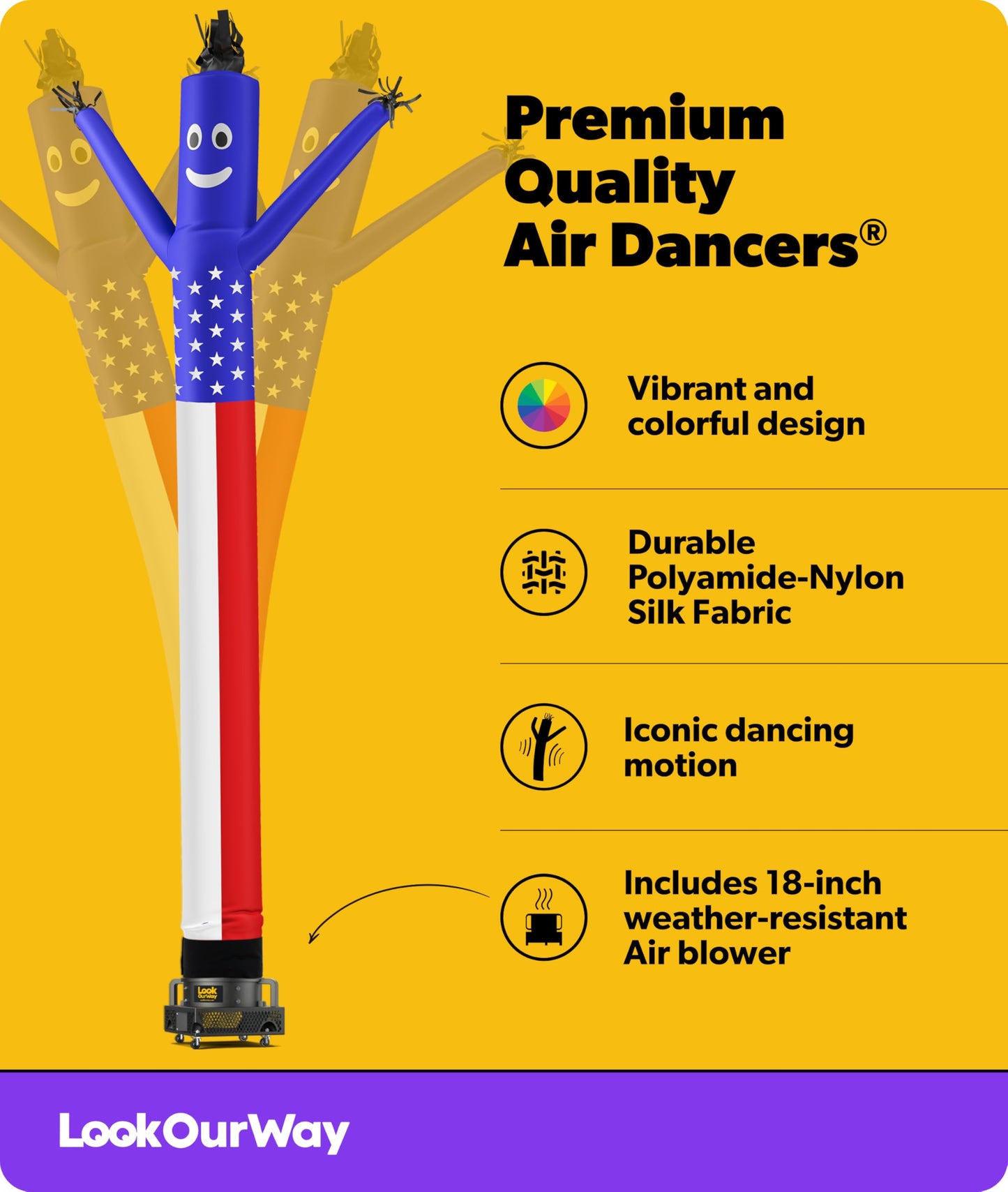 LookOurWay Air Dancers Wacky Waving Inflatable Tube Man Set - 20 Feet Tall Inflatable Dancing Man with Blower for Business Advertising