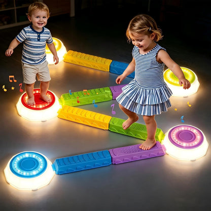 HYES Light Up Stepping Stones & Balance Beams for Kids Ages 3-5