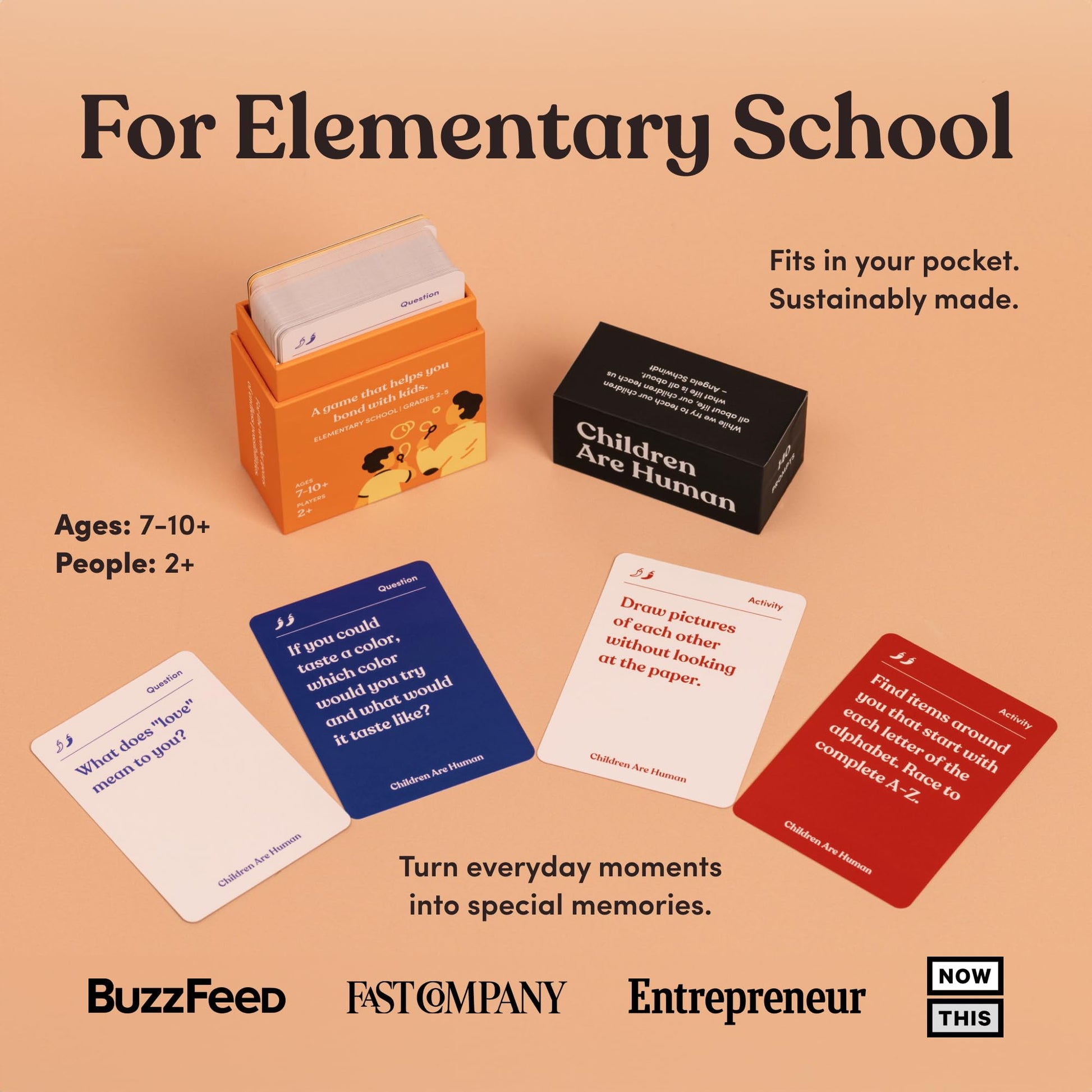 Children are Human | 140 Conversation Cards to Help Bond with Kids | Card Game for Elementary School Children | Designed by Experts for Grades 2-5 |