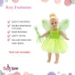Emily Rose 18 Inch Doll Clothes 3 PC Halloween Magical Fairy Princess Fairytale Costume Set | 18" Doll Clothing Outfit with Accessories | USA Business