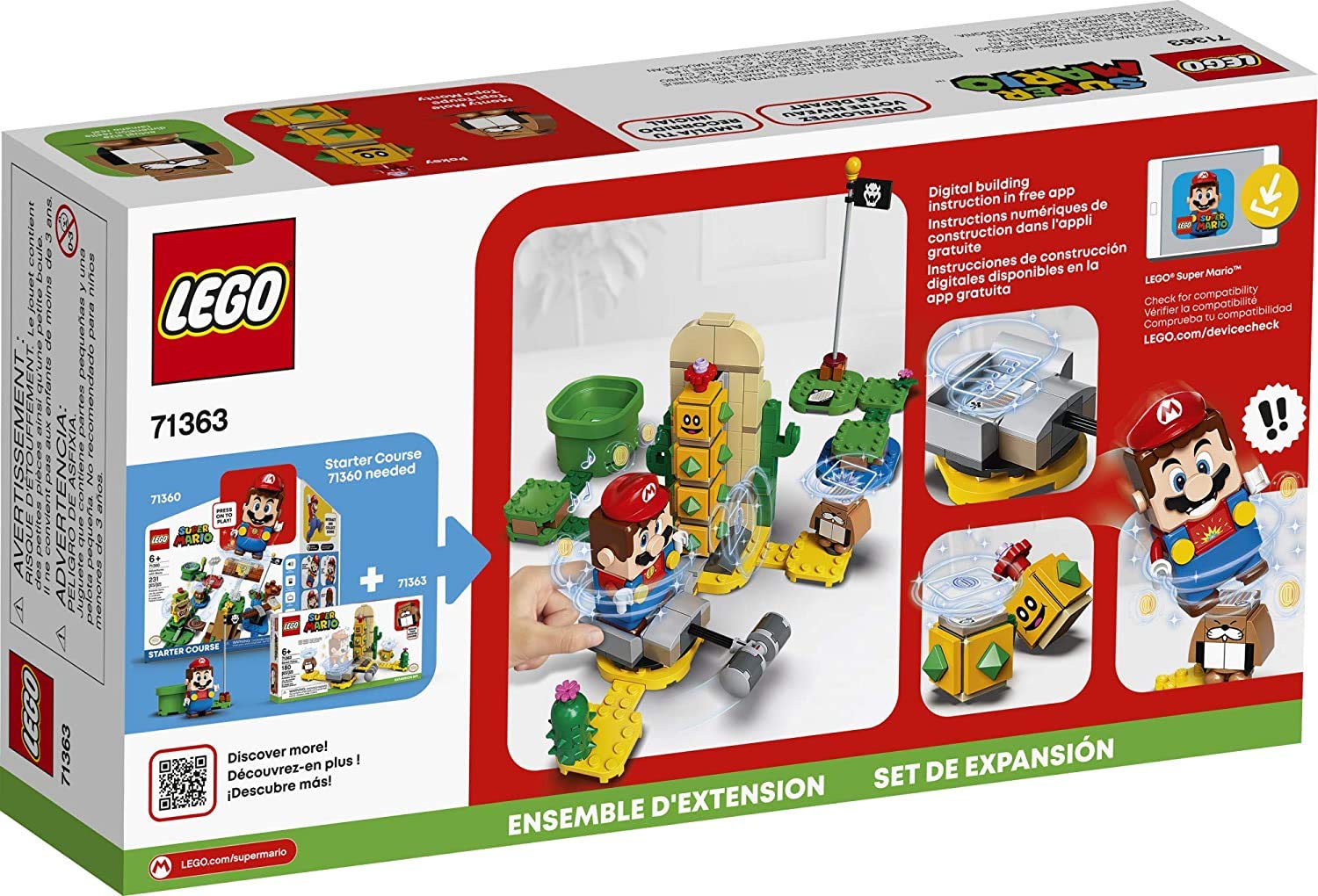 LEGO Super Mario Desert Pokey Expansion Set 71363 Building Kit; Toy for Creative Kids to Combine with The Super Mario Adventures with Mario Starter