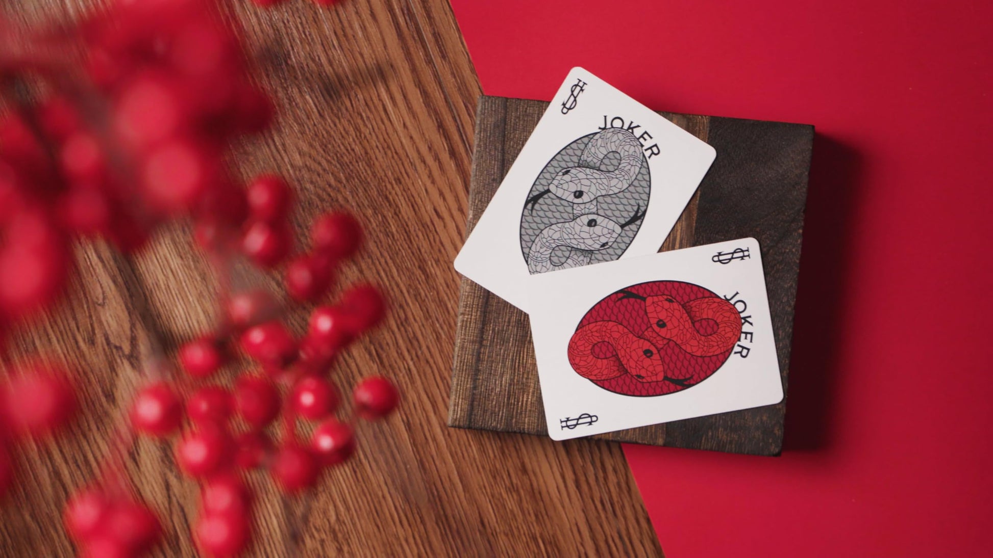 Bicycle Chinese Zodiac Snake Playing Cards, Chinese New Year Edition, Red and Gold Card Deck