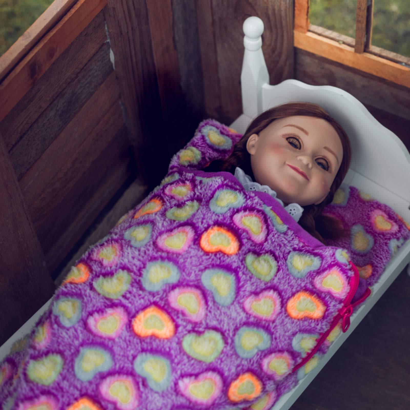 THE QUEEN'S TREASURES 18 Inch Doll Accessories, Soft Purple Sleeping Bag Bedding Accessories, Compatible with American Girl Dolls