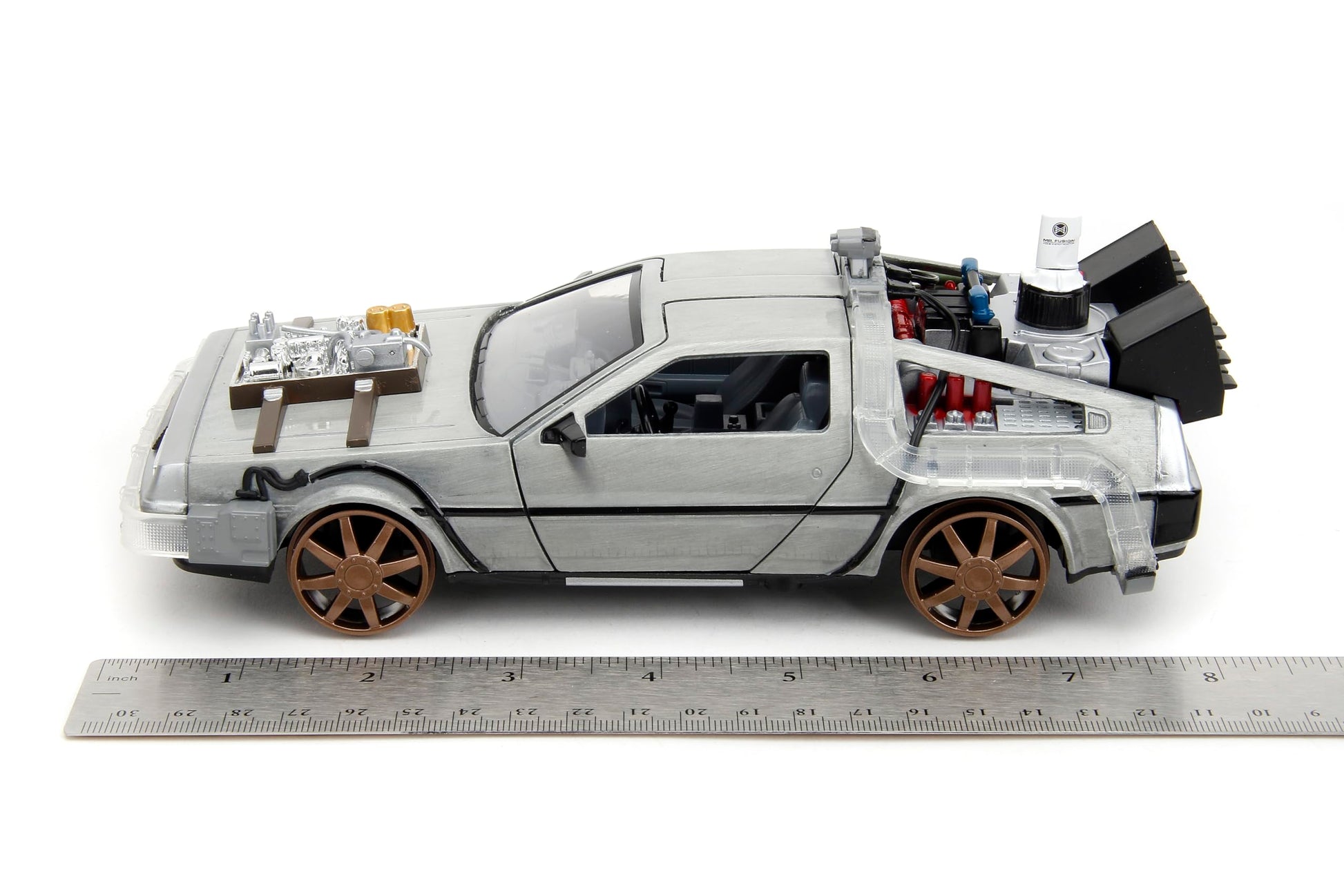 Jada Back to the Future Part 3 Time Machine with Train Wheels - 1:24 Scale Die-Cast Movie Replica, Detailed Collectible Car, for Ages 8+