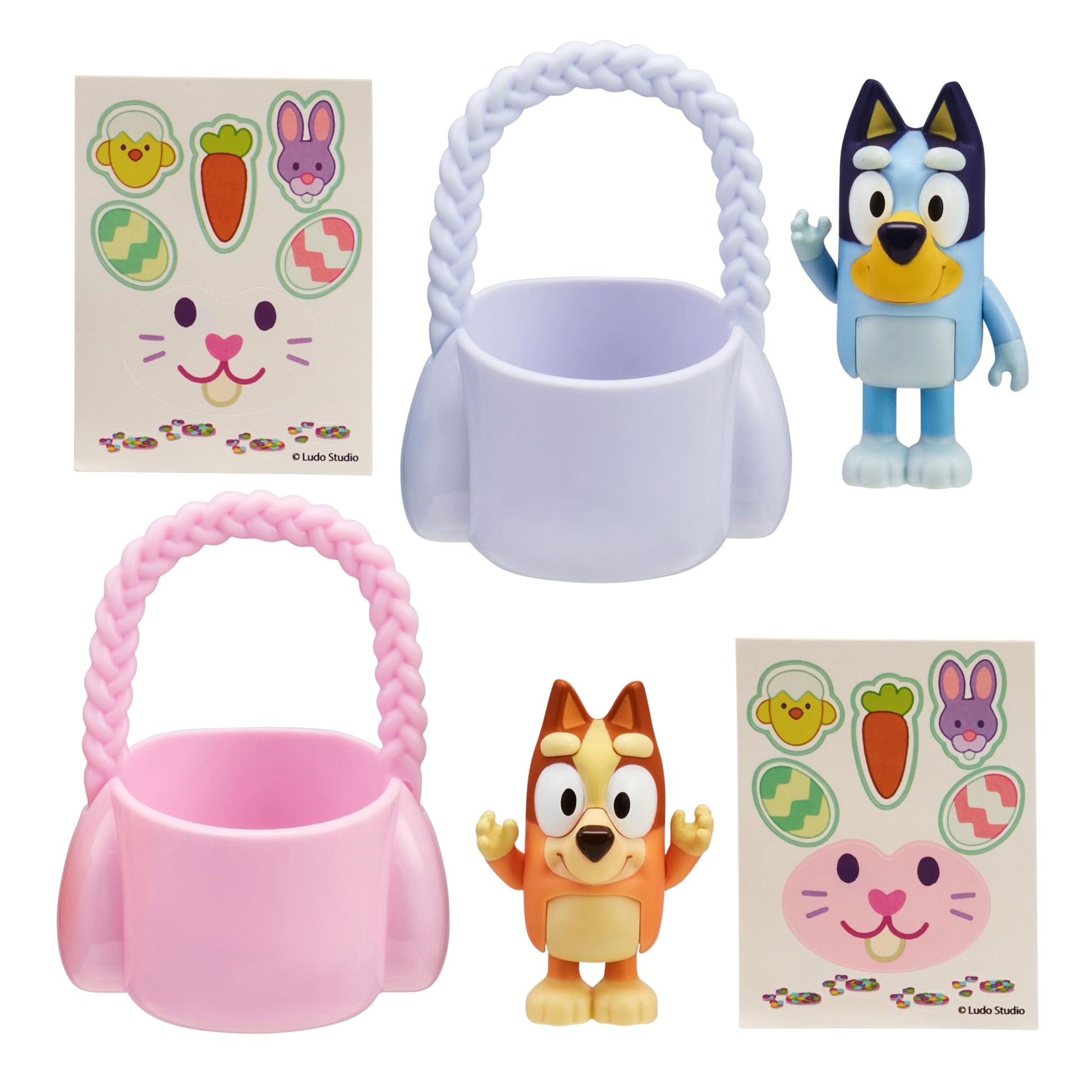 Bluey & Bingo Easter Basket Pack, Includes Figure & Stickers